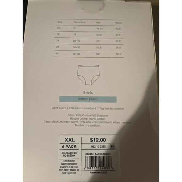 auden 6 pack Cotton Blend Briefs XXL - Picture 2 of 2